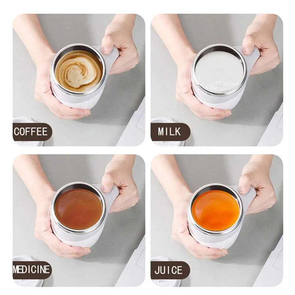 Automatic Mixing Cup Magnetic Rotating Electric Milk Cup Portable Double Walled Coffee Mug Automatic mixing cup