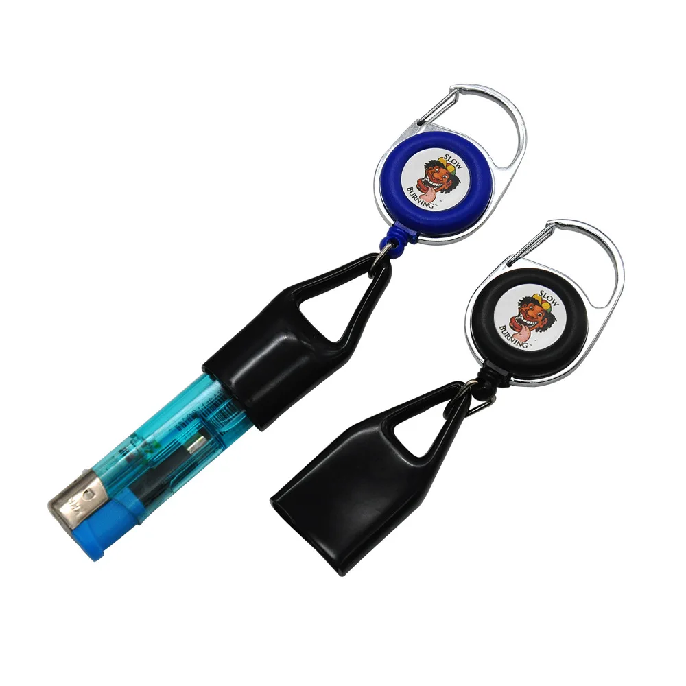 Hintcan Premium Plastic Custom lighter holder retractable keychain smoking accessories Wholesale