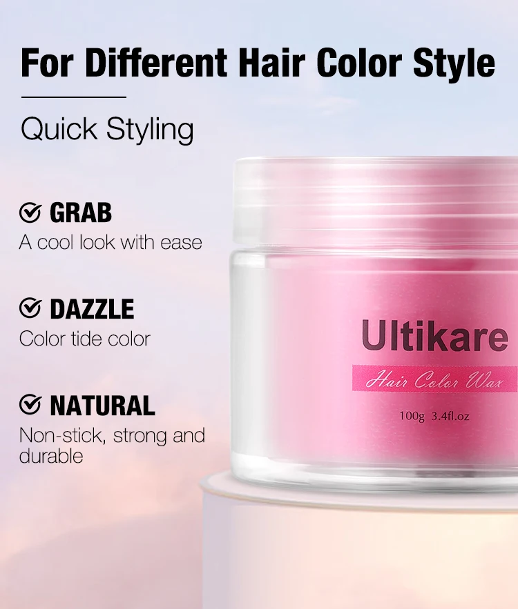 Private Label OEM Wholesale Kids Hair Clay 9 colors Temporary Hair Dye Long Holding Hair Color Wax