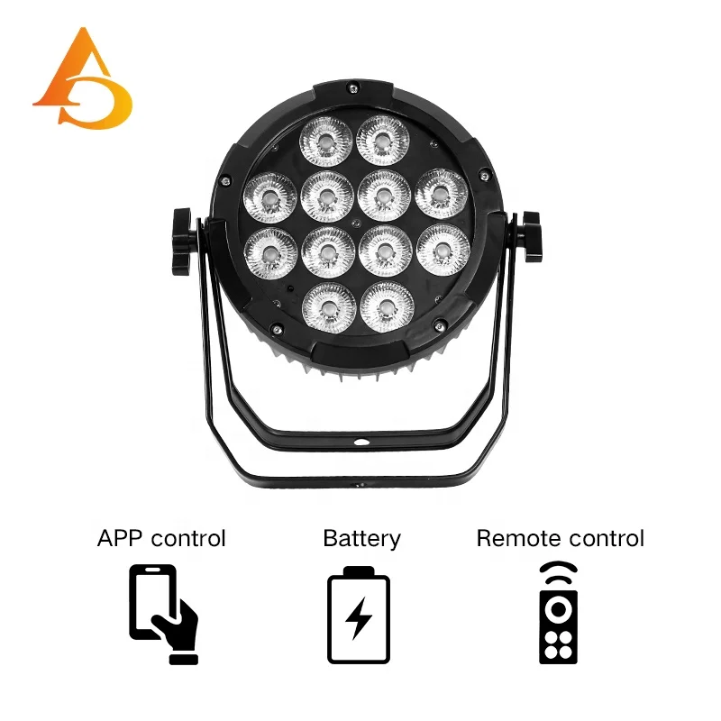 Оптовая цена RGBWA + Ультрафиолетовый аккумулятор Par Light IP65 водонепроницаемый беспроводной DMX 12x18 Вт светодиодный батарейный свет