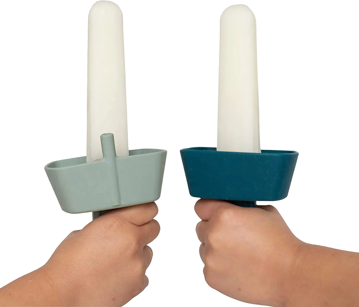 Built in straw Silicone Popsicle Holder For Kids, MESS FREE Frozen Treat Holder for Popsicle, Drip Free Silicone Popsicle Holder