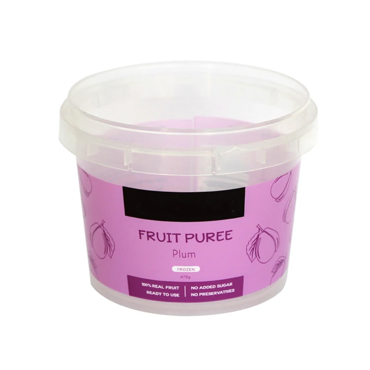 Ruly customized logo printing 500ML round Plastic Ice Cream Bucket for food
