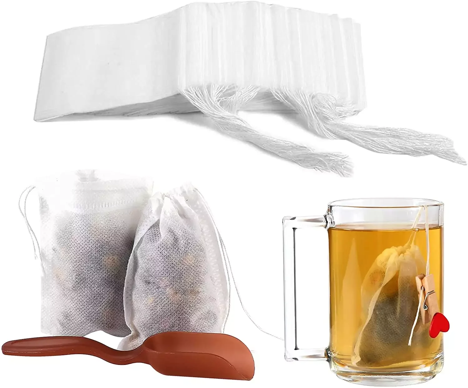 10*15cm Wholesale Non-woven Empty Tea Bag With String For Loose Tea Bath Bag Chinese Medicine