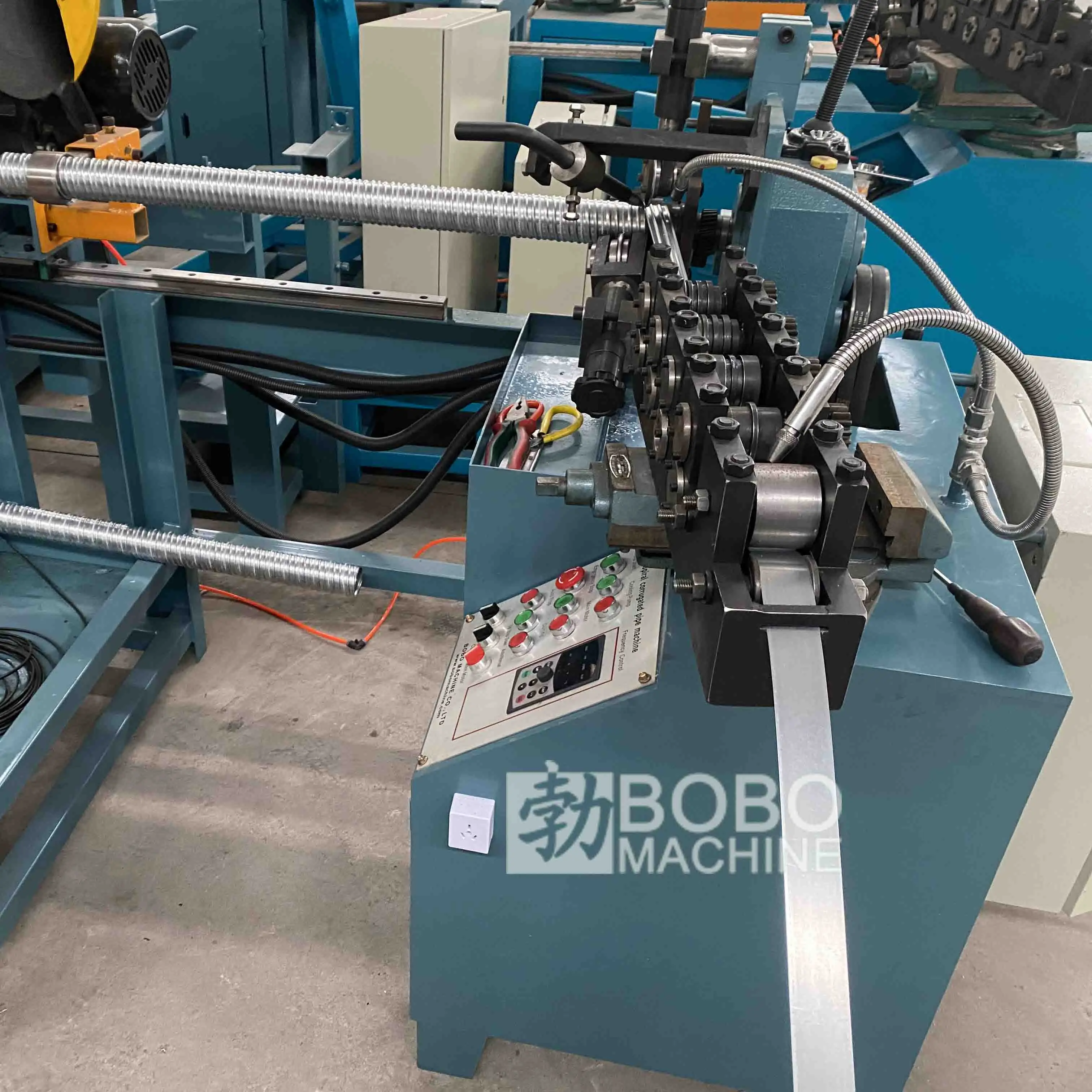 Galvanized spiral corrugated post tension duct machine