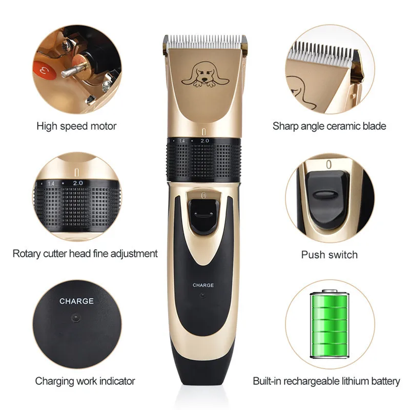 
Rechargeable pet dog hair trimmer animal grooming clippers cat cutter machine shaver electric scissor remover haircut machine 