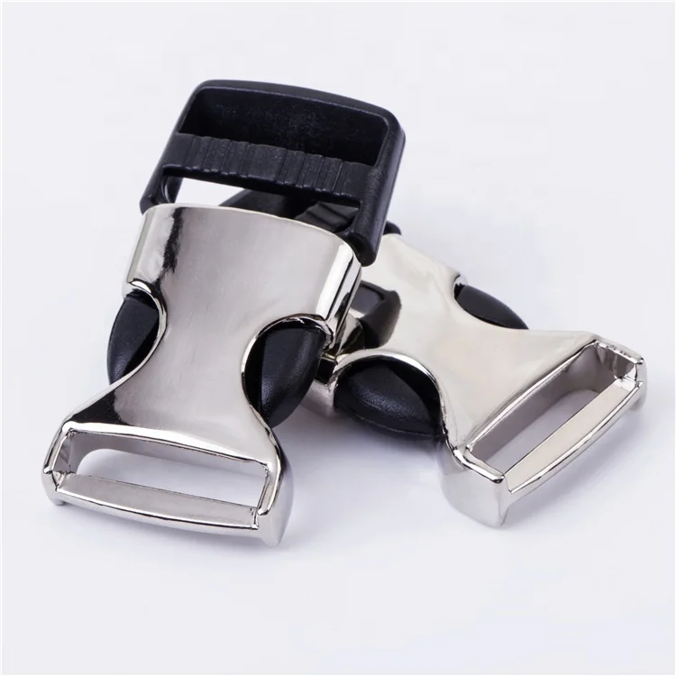 High Quality Zinc Alloy 2cm 2.5cm 3.2cm Custom Logo Heavy Adjustable Webbing Side Quick Release Iron Buckle For Bag Dog Collars