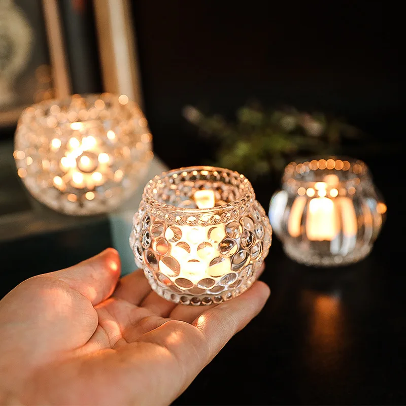 Factory Price High Quality  Clear  Glass Unique Candle Jars Candle Jar for Luxury Candles