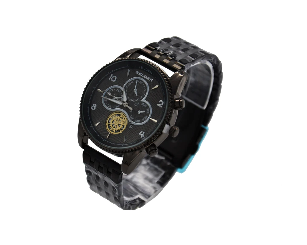 G5812-ST Luxury Jewelry Gold Watches Men Wrist Wholesale Simple Single Calendar Steel Band Business Quartz Watch