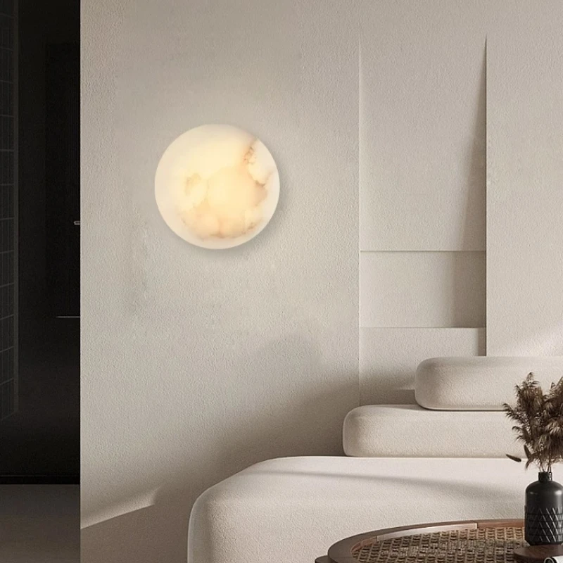 Spanish natural marble living room wall lamp Northern Europe light luxury bedroom bedside wall lamp