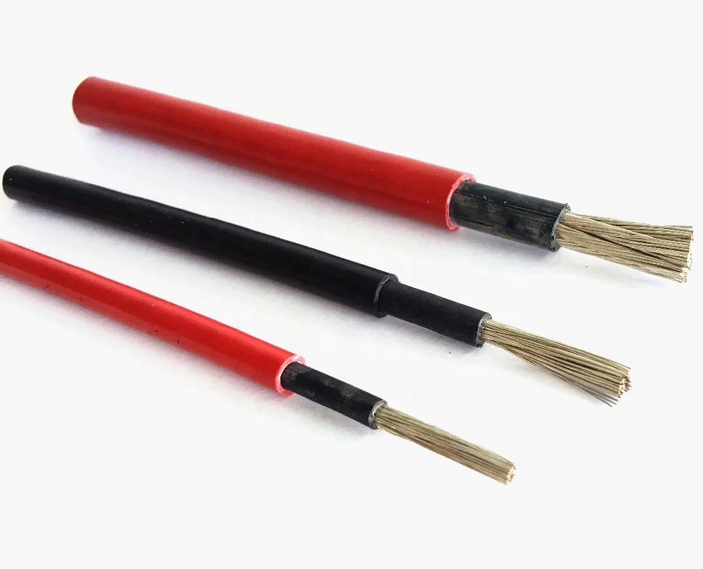 single core double core solar energy products cable 4mm 6mm tinned copper tuv certification solar pv cable