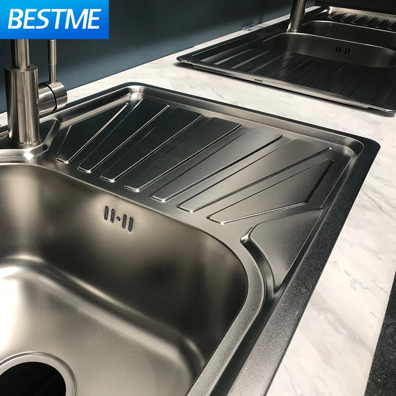 Pressed Stainless Steel Kitchen Sink Factory Price Single Bowl Counter top Kitchen Sinks