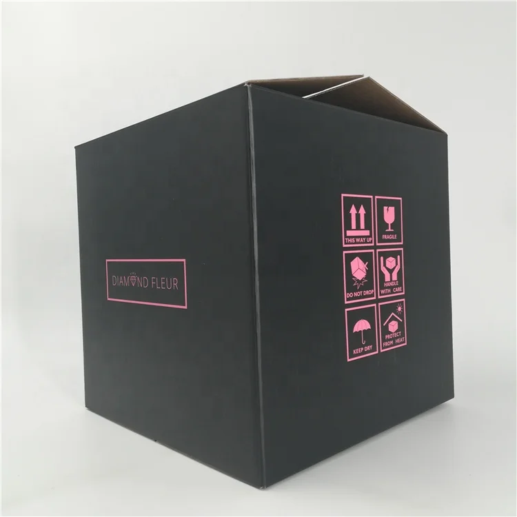 Accept Custom Logo Flower Shipping Box Corrugated Paper Carton Packaging Rose Box Hot Sale