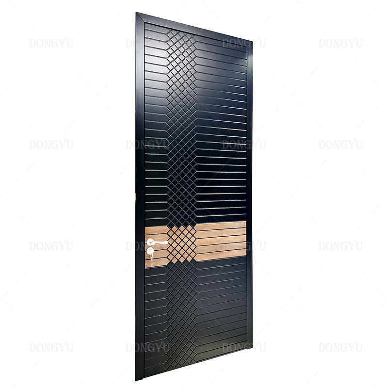 Heavy-Duty Solid Wood Entry Door with Advanced Lock System Extra Security Weatherproof Design for Home Use