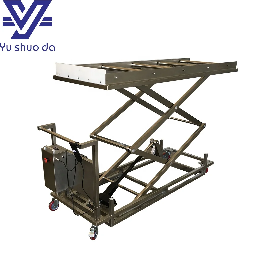 Surgical equipment electric hydraulic mortuary cart with lift system