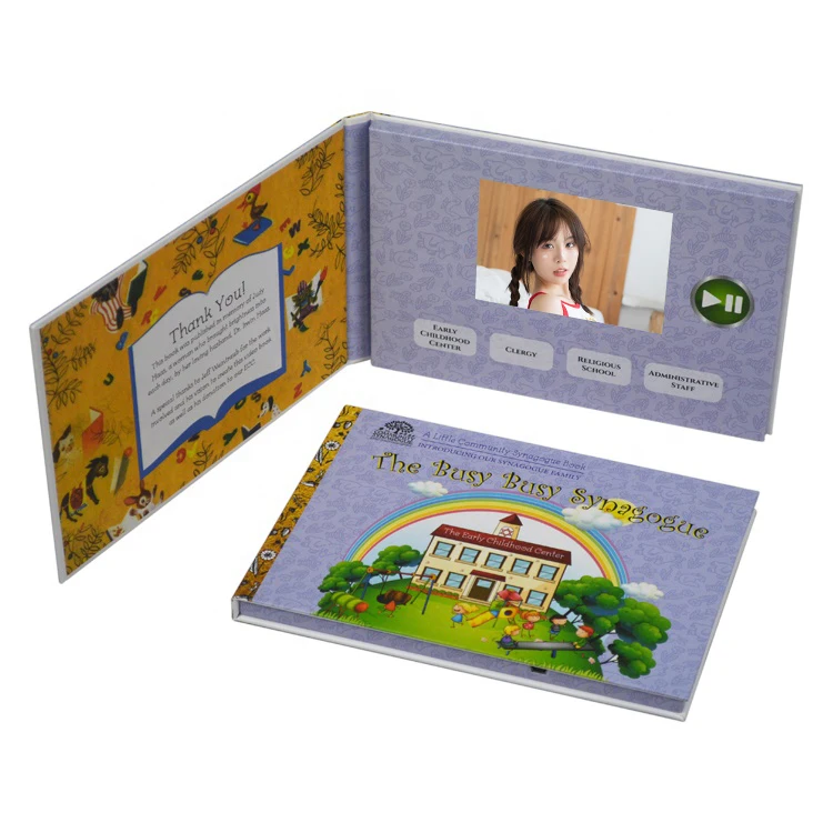 Video Customized 5 Inch Promotion Greeting Card/advertising Video Card IPS Screen Electronic Brochure Lcd Screen 5' Paper OEM