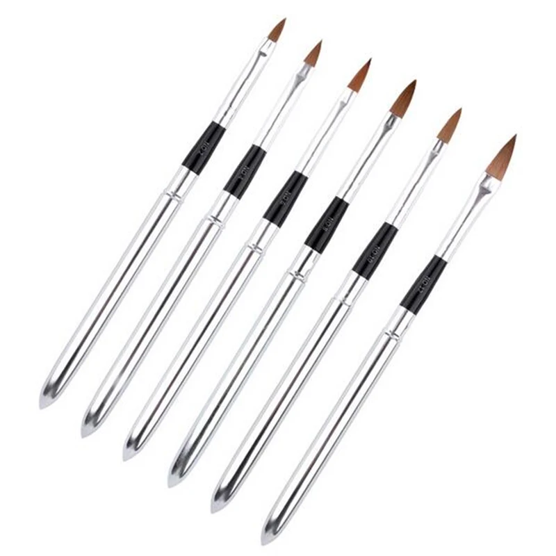 6Pcs/set Detachable Acrylic Nail Art Design DIY Nail Painting Drawing Brush Pen Kit Manicure Tools