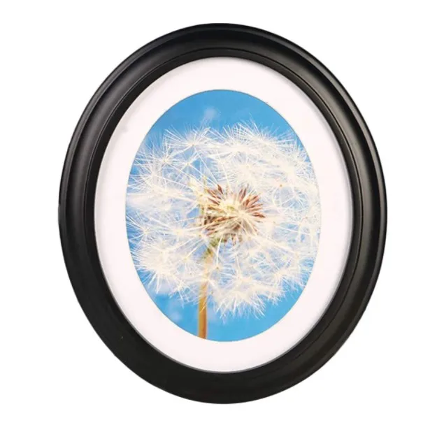 Black Wood Picture Frames Classic Wooden Oval Shape Wall Hanging Decor Custom