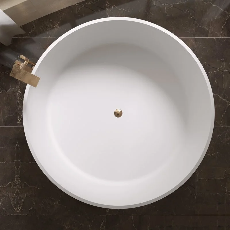 Modern Round Japanese High Acrylic Freestanding Round Tub Soaking White Deeply Small Bathtub With Seat