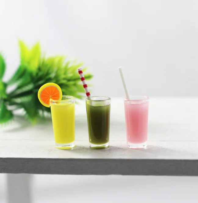 1/6 1/12  Doll House Simulation Miniature Mini Fruit juice Vegetable juice model Decor