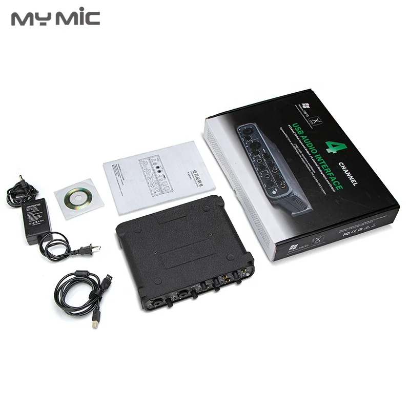 Professional studio kit with large diaphragm condenser microphone earphone headphone sound card for voice record