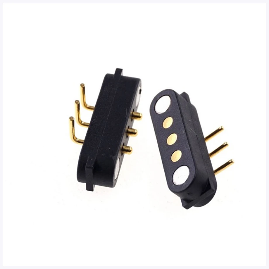2.54mm Pitch High Amp 2A Pogo Pin Connector 3 Pogo Pin Mating USB Cable Magnetic Connector For Intelligent Devices