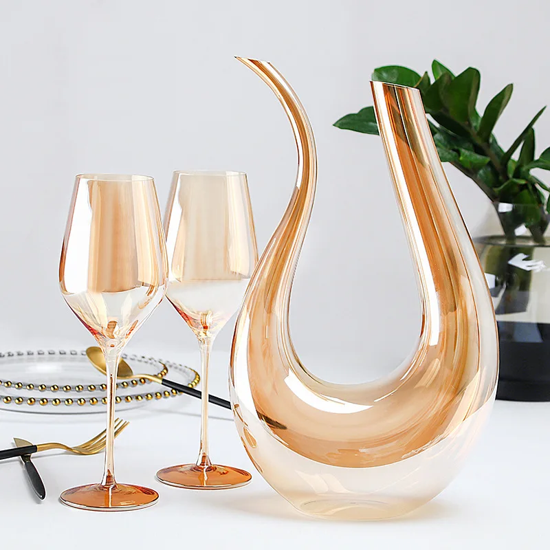 Hot-selling amber crystal glass red wine glass can be customized with color