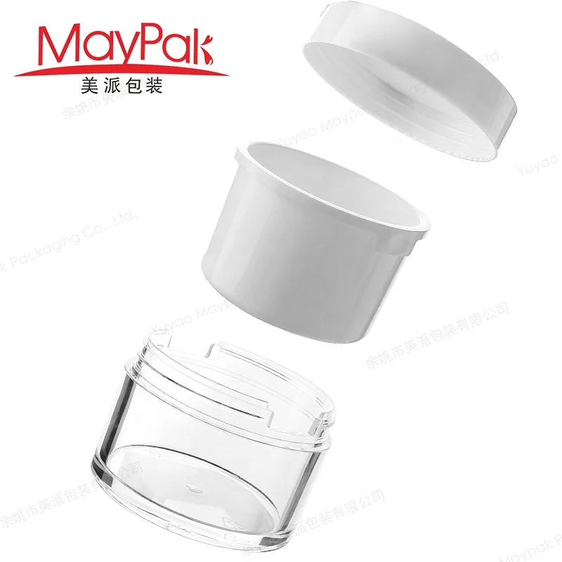 Custom Color Empty Body Scrub Jar 50g 100g 240g 8OZ Refillable Cosmetic Plastic Jar with Lid for Body Butter Container Cream Jar