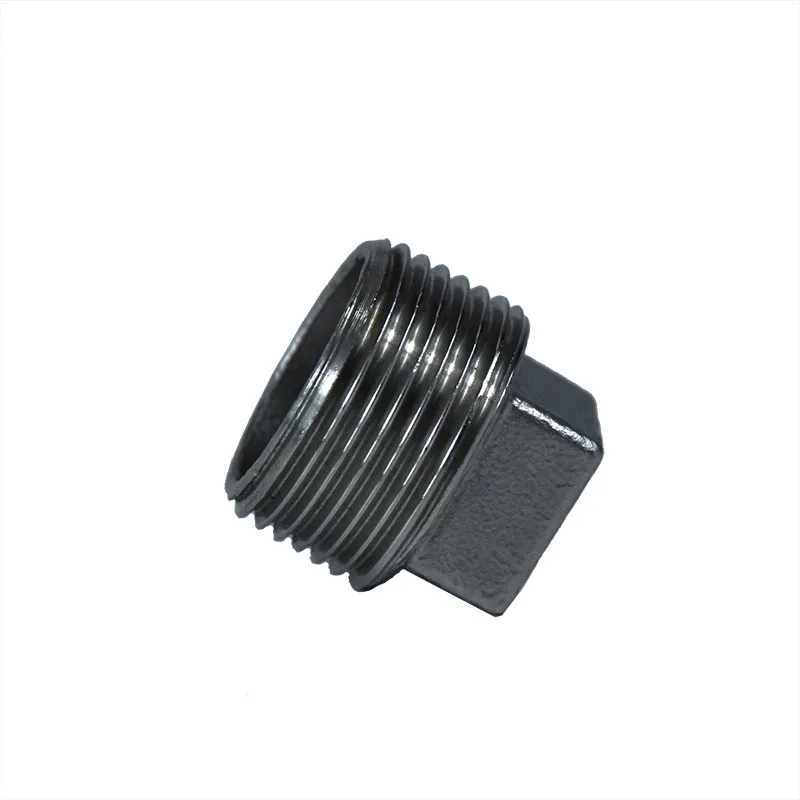 stainless steel 304 316 cf8m fittings ss 1inch DN25 BSPT NPT thread pipe fittings square plug