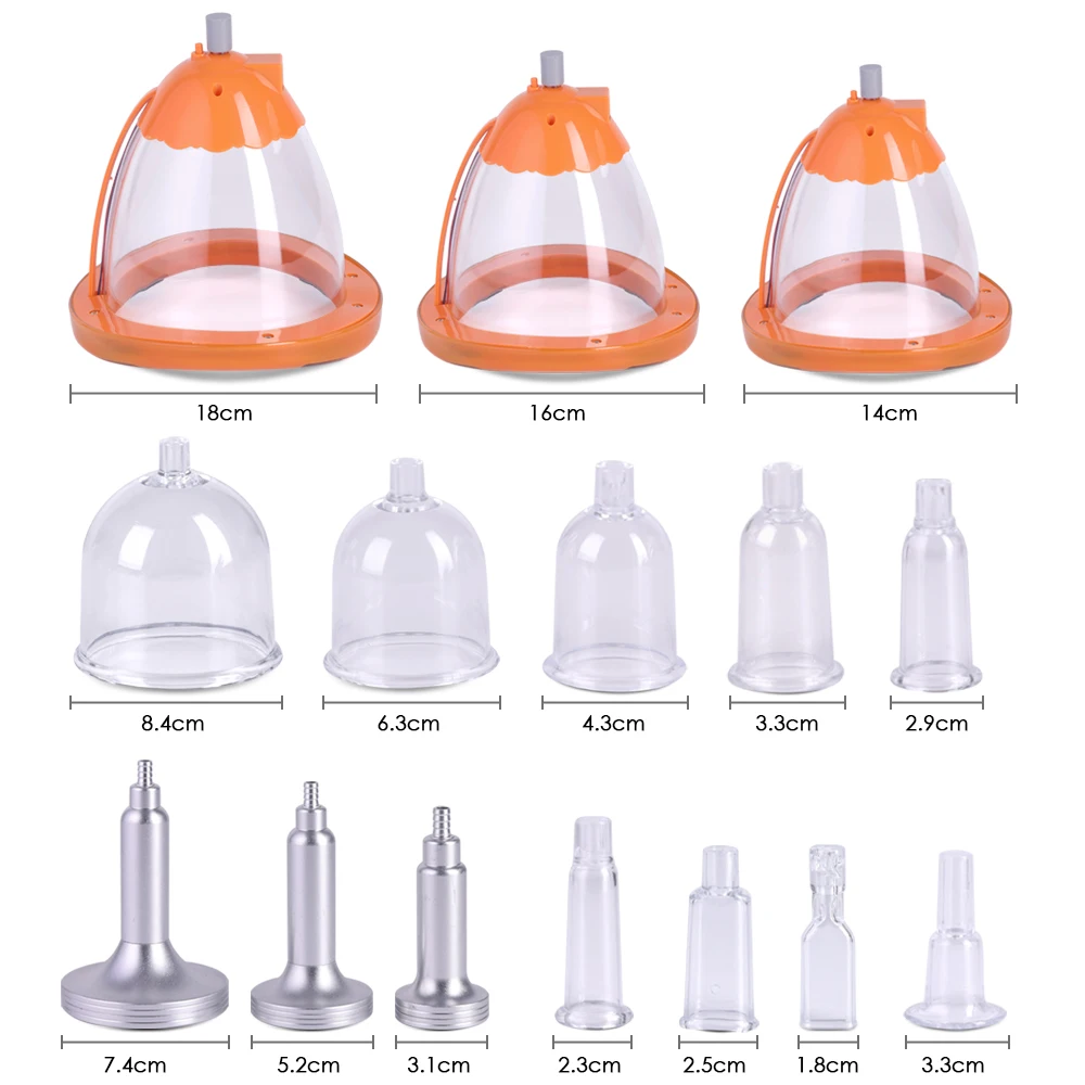 new design 24pcs suction cups micro current led butt lifting breast enlargement vacuum therapy machine