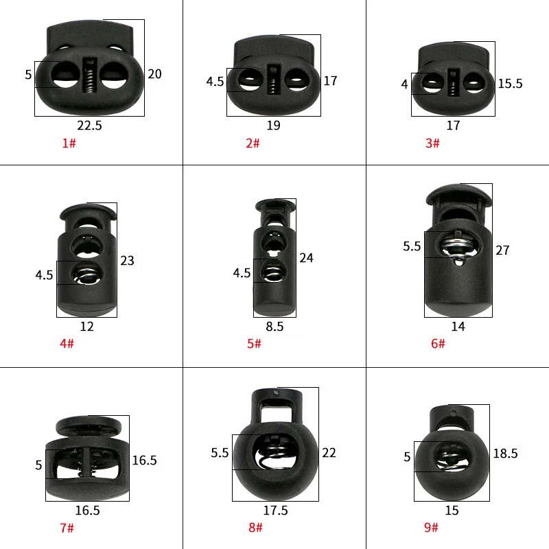 Multiple Colour Plastic Pp Hanging Anti-slip Adjustable Spring Cord Lock Stopper For Drawstring Hoodie