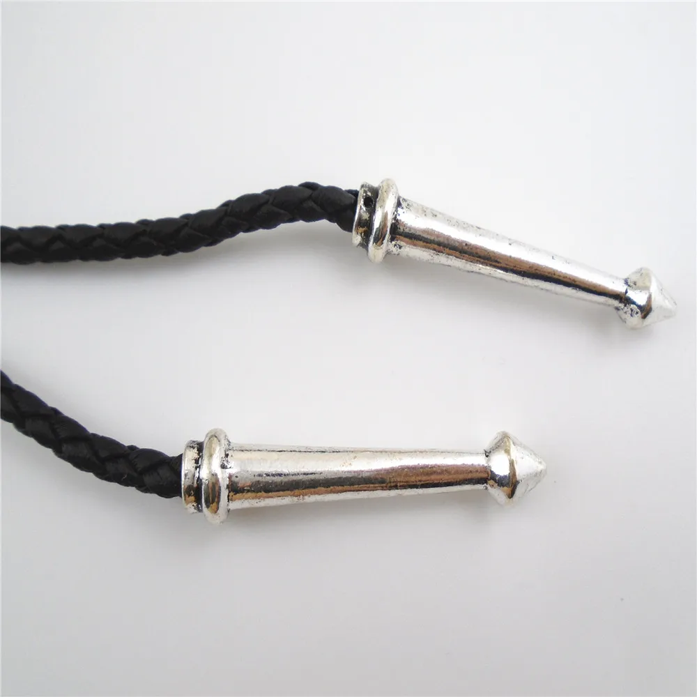 bolo tie leather PU with cross pendant necklace