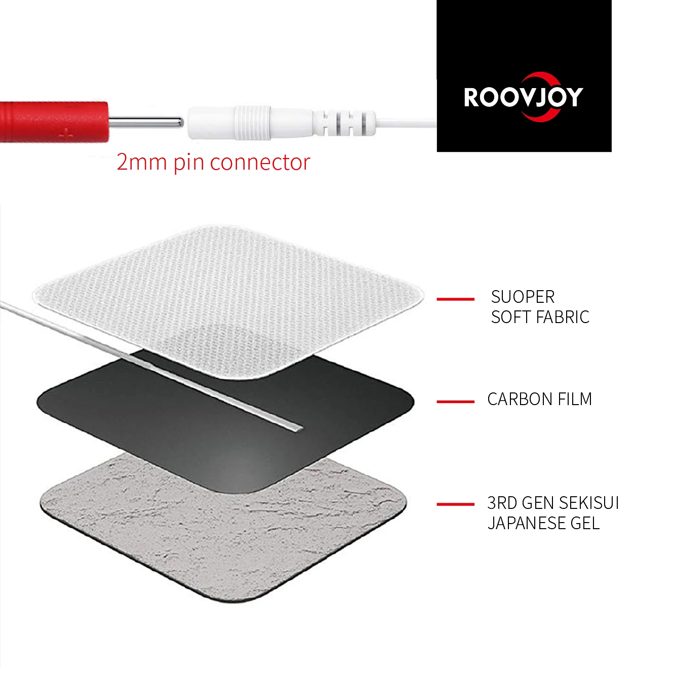 TENS EMS Medical Equipment Unit Accessories with Adhesive Electrode Pads for Massage Products and Pain Relief