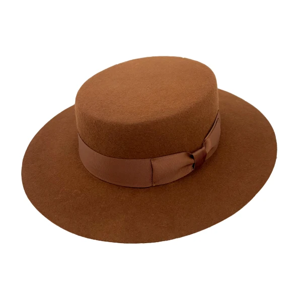 
Custom Fashion Green 100% Wool Felt Wide Brim Men Pork Pie Hats 