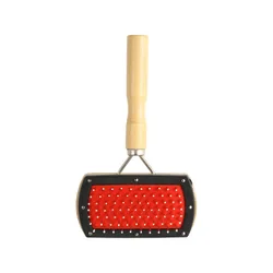 Высококачественная Двухсторонняя щетка для стрижки домашних животных с деревянной ручкой, расческа для ухода за длинными и короткими волосами для домашних животных