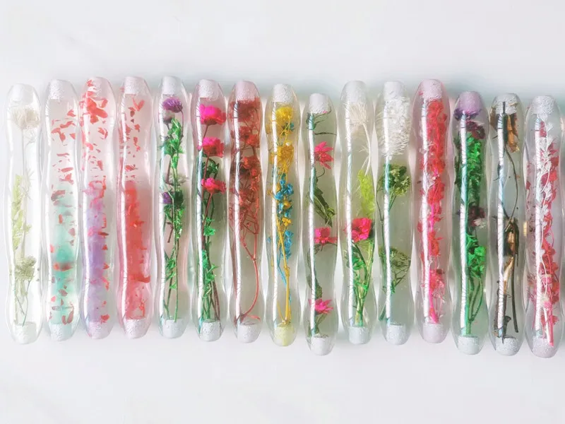 New Design Bionic Flower Resin Point Drill Pen Sets 5D Diamond Painting Pen 6 Heads Nail Art Tools Accessories