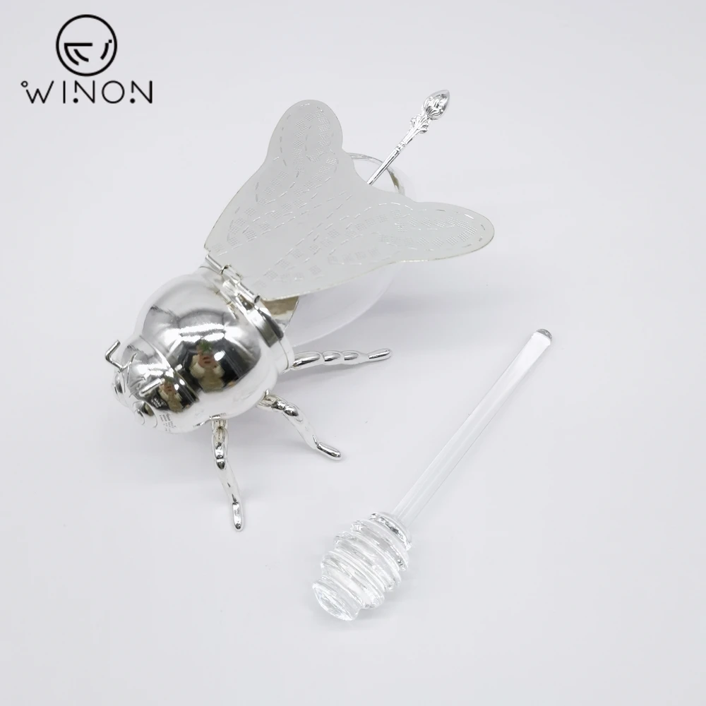 Wholesale Reusable Mini Transparent Clear Glass Coffee Jam Honey Stirring Mixing Stick Dipper for Honey Jar Bee jar