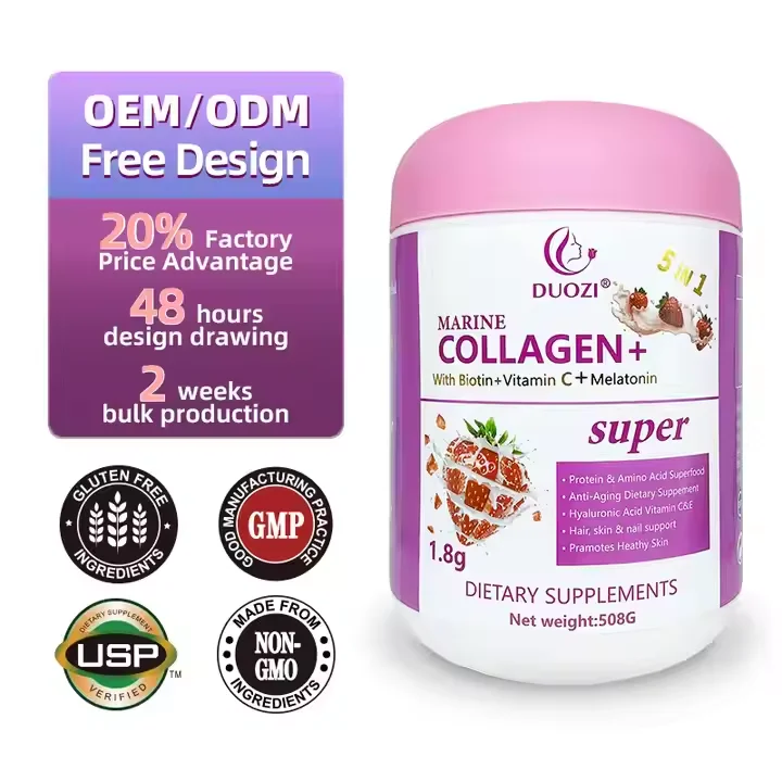 OEM 15 days effcts collagen Powder drink collagen powder skin hair nail skin whitening multi collagen peptides powder products