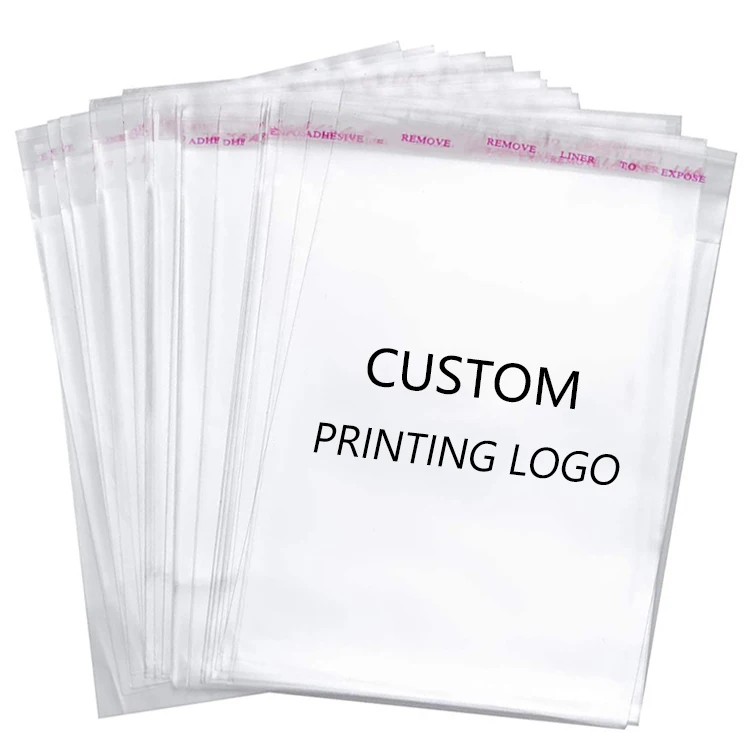 Оптовая продажа, индивидуальные самоклеющиеся полиэтиленовые полипропиленовые полиэтиленовые пакеты для виолончели, упаковка для целлофановых конфет, одежда для одежды