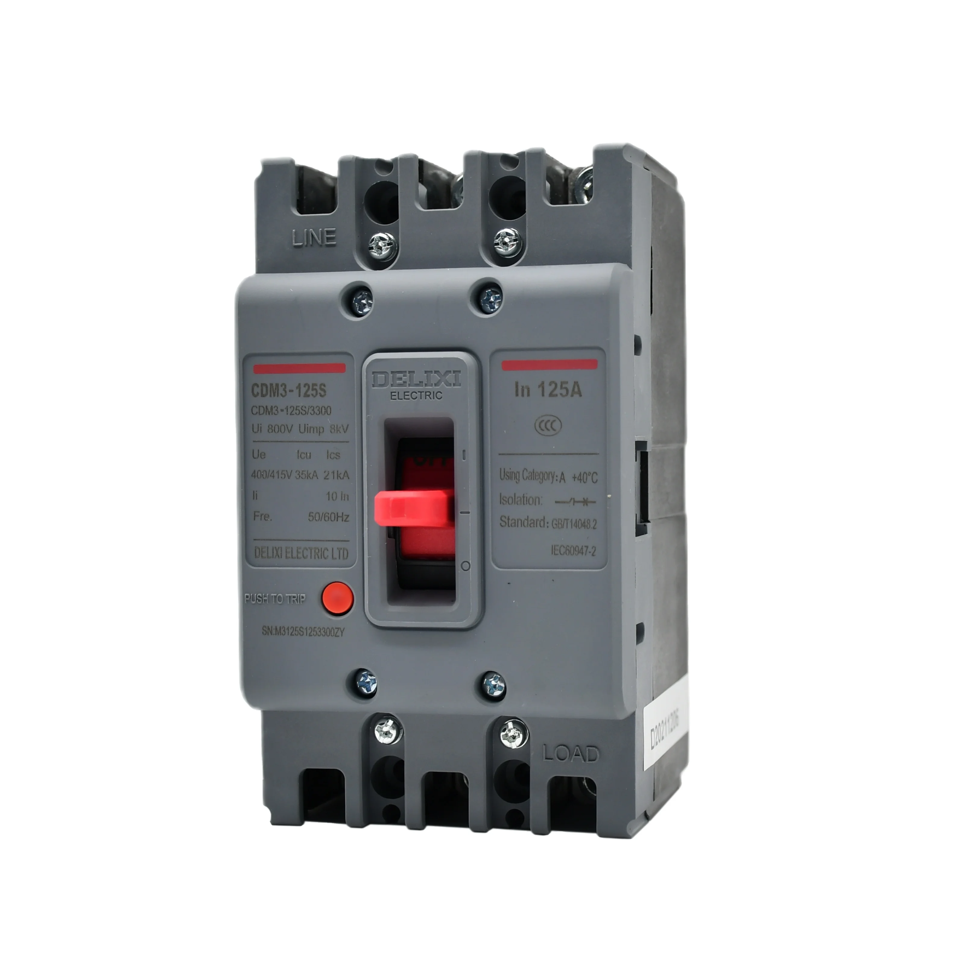 Delixi Brand Hot Sales MCCB AC Breaker 3P4P 40000Times Mechanical Life MCCB Circuit Breakers