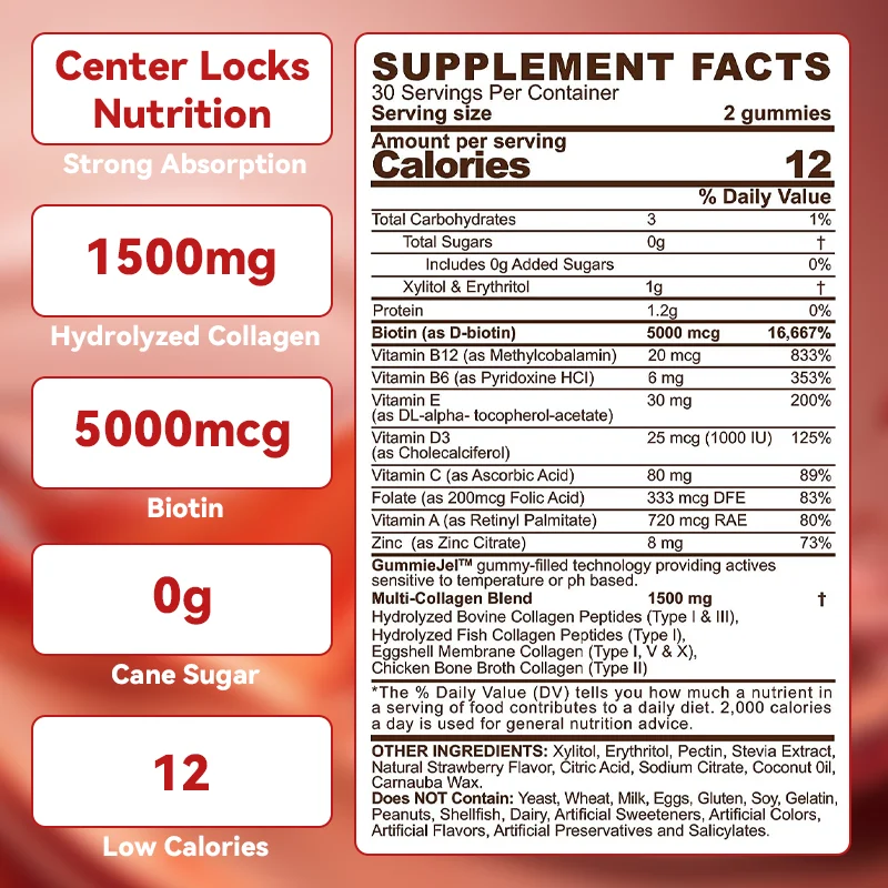 Lifeworth OEM Nutrition Vitamin C&E Collagen Gummy Vitamin Skin Peptide Healthcare Supplement gummies