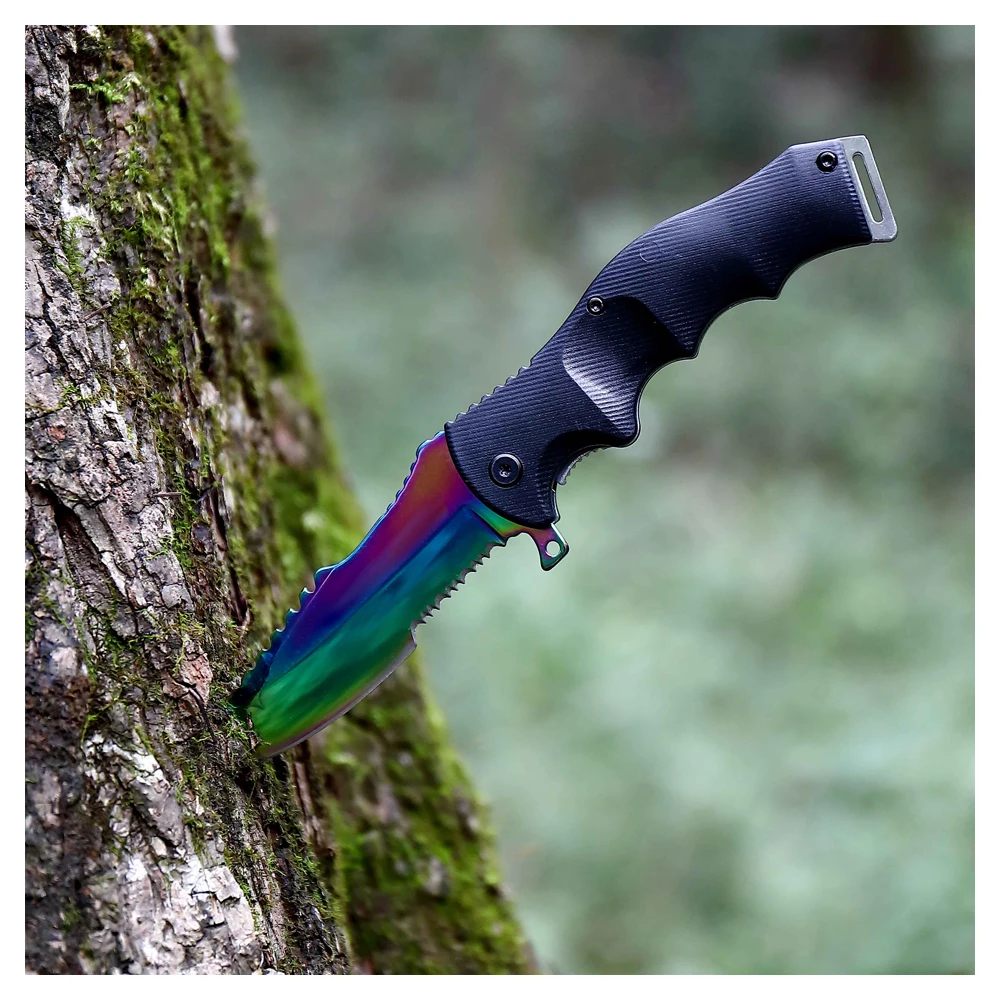 New Design Tactical Knife Stainless Steel Pocket Folding Military Survival Camping Outdoor Hunting Custom LOGO EDC with Clip