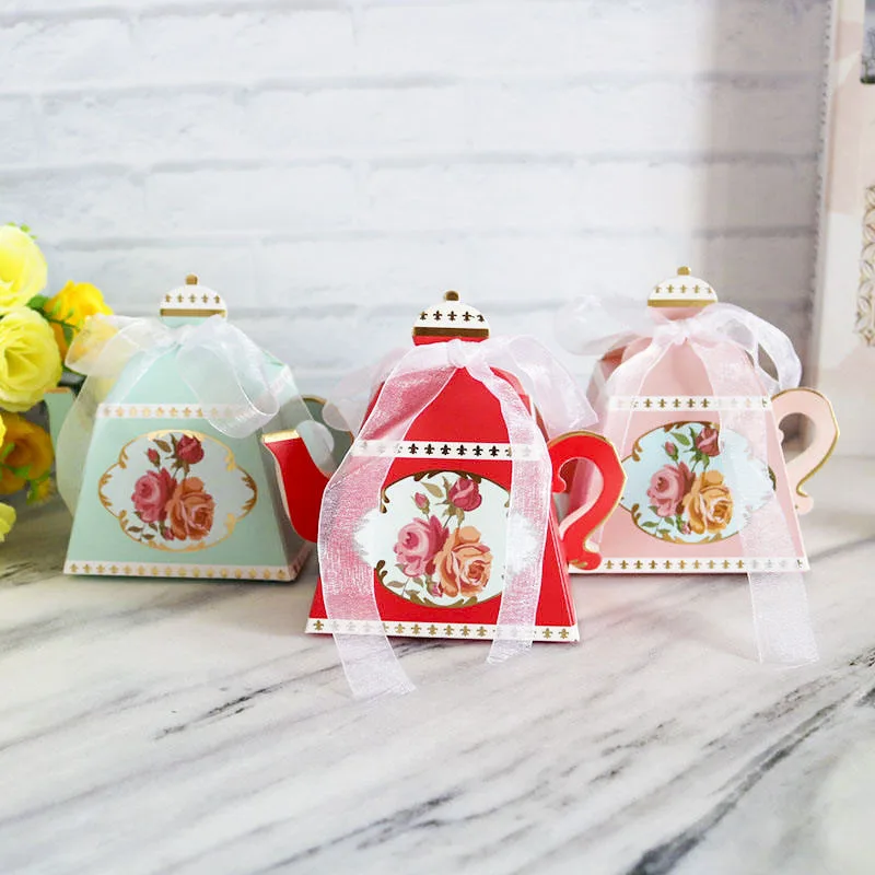 Hot Sale Teapot Wedding Candy Gift Box Packaging Wedding Sweet Boxes For Guests
