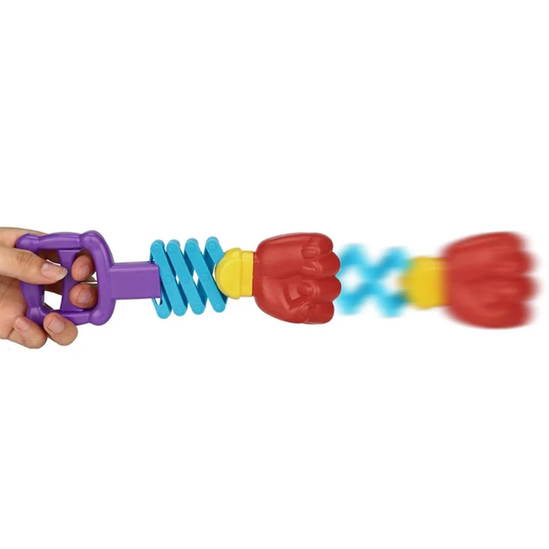 Promotional Joke Extendable Shooting Boxing Telescopic Fist Gun Toys Funny Tricky Kids Plastic Safety Trick Toy