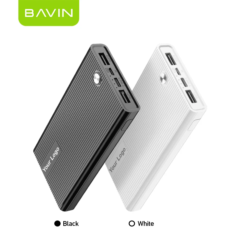 BAVIN PC050 Wholesale Price Portable Large Capacity 10000mAh Power Bank 2 USB Port 2.1A Output Fast Charging Slim PowerBank