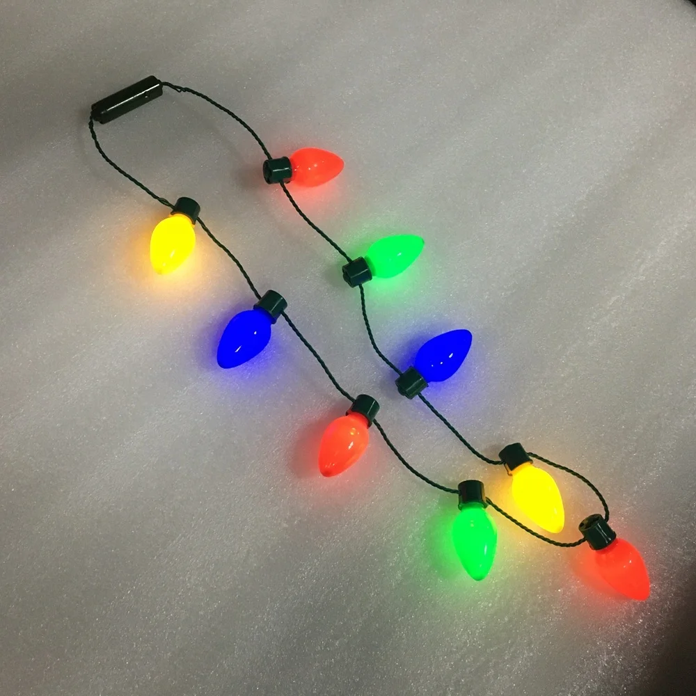 
Christmas Party Decoration Flashing Light Up Jumbo Bulb LED Necklace 