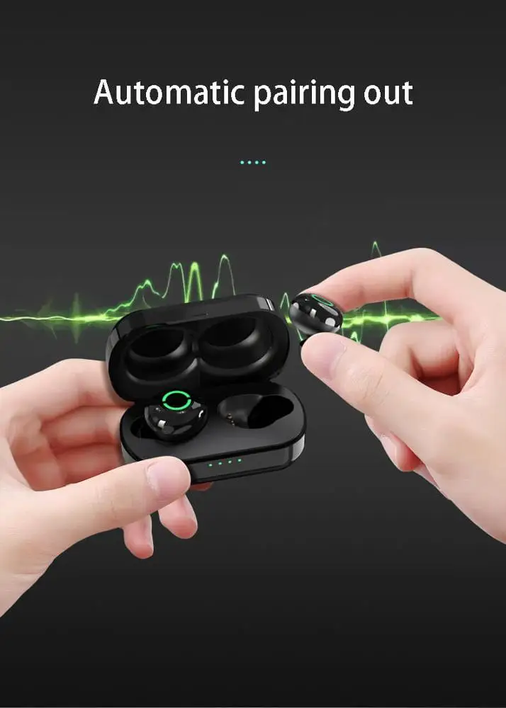 HIFI Stereo Waterproof Earbuds TWS Touch Control Headset Blue tooth 5.0 Wireless Earphones