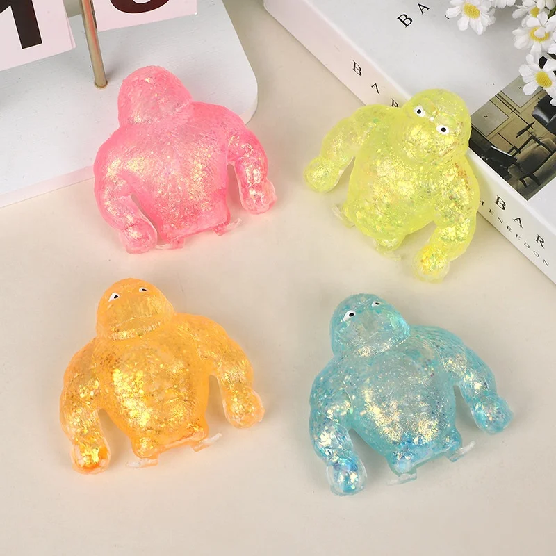Mini Stretchy Gorilla Squishy Toys Kids  Fidget Ball Squishies Animals Squeeze Maltose Custom Big Animal Stretch Monkey Toy