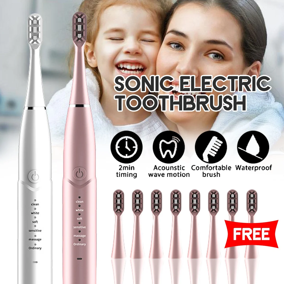 
Factory Sale Various Electric Toothbrush Waterproof Whitening Prevent Tooth Decay Smart Timer Toothbrush 