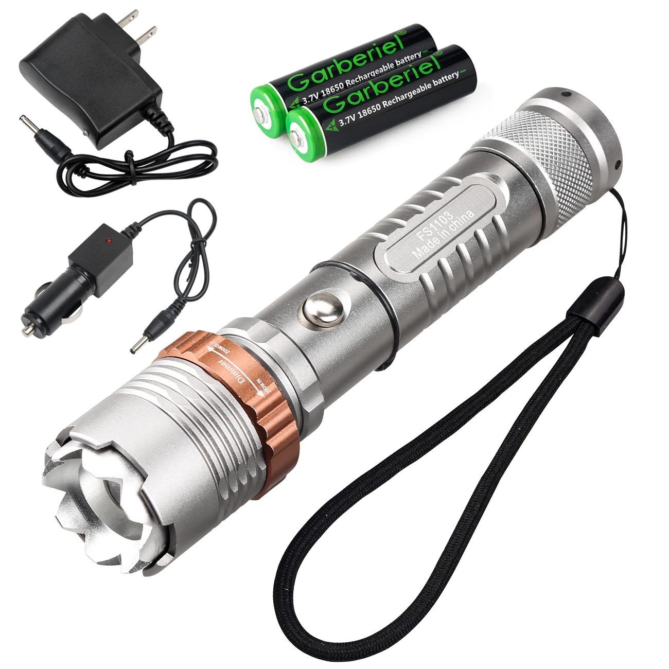 Lotus hammer High Lumens Rechargeable Multi-purpose Self-defense Portable Telescopic Zoomable Handybrite Led Flashlight