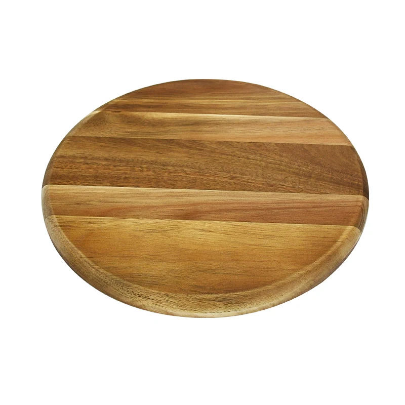 New hot wood pizza board acacia wood resin chopping board home solid wood resin splicing creative resin chopping board round